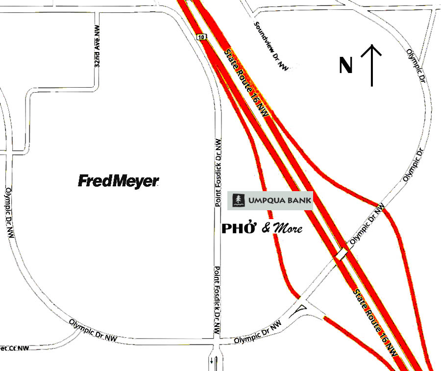 Pho & More map